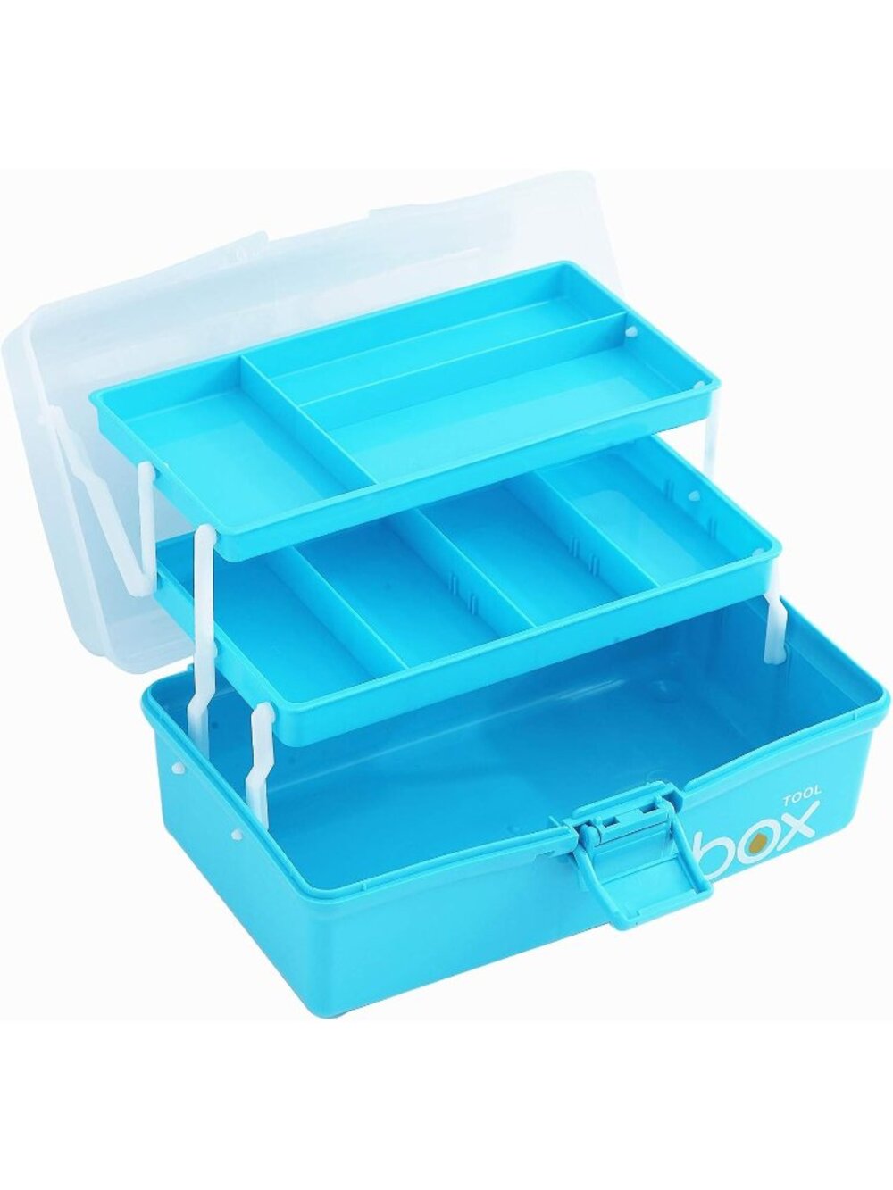 New 12'' Three-Layer Clear Plastic Craft Storage Box